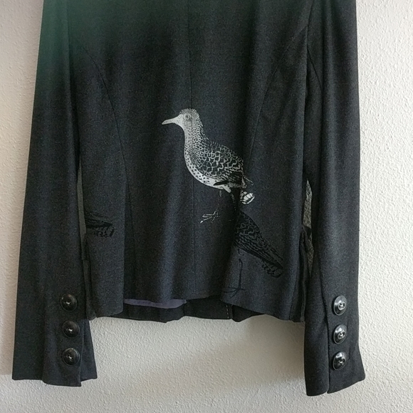 Anthropologie Elevenses Charcoal Gray Jacket Sz 8 - Picture 7 of 7